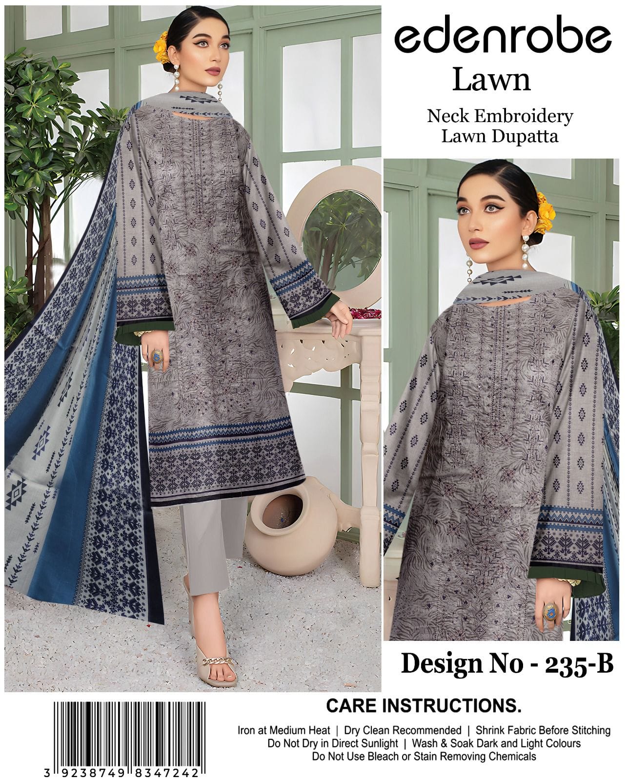 Edenrobe Digital Printed Lawn D 235 A,B FJ