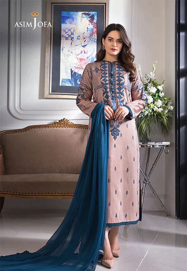 Asim Jofa 3Pcs Embroidered Lawn AJIM-16 FJ