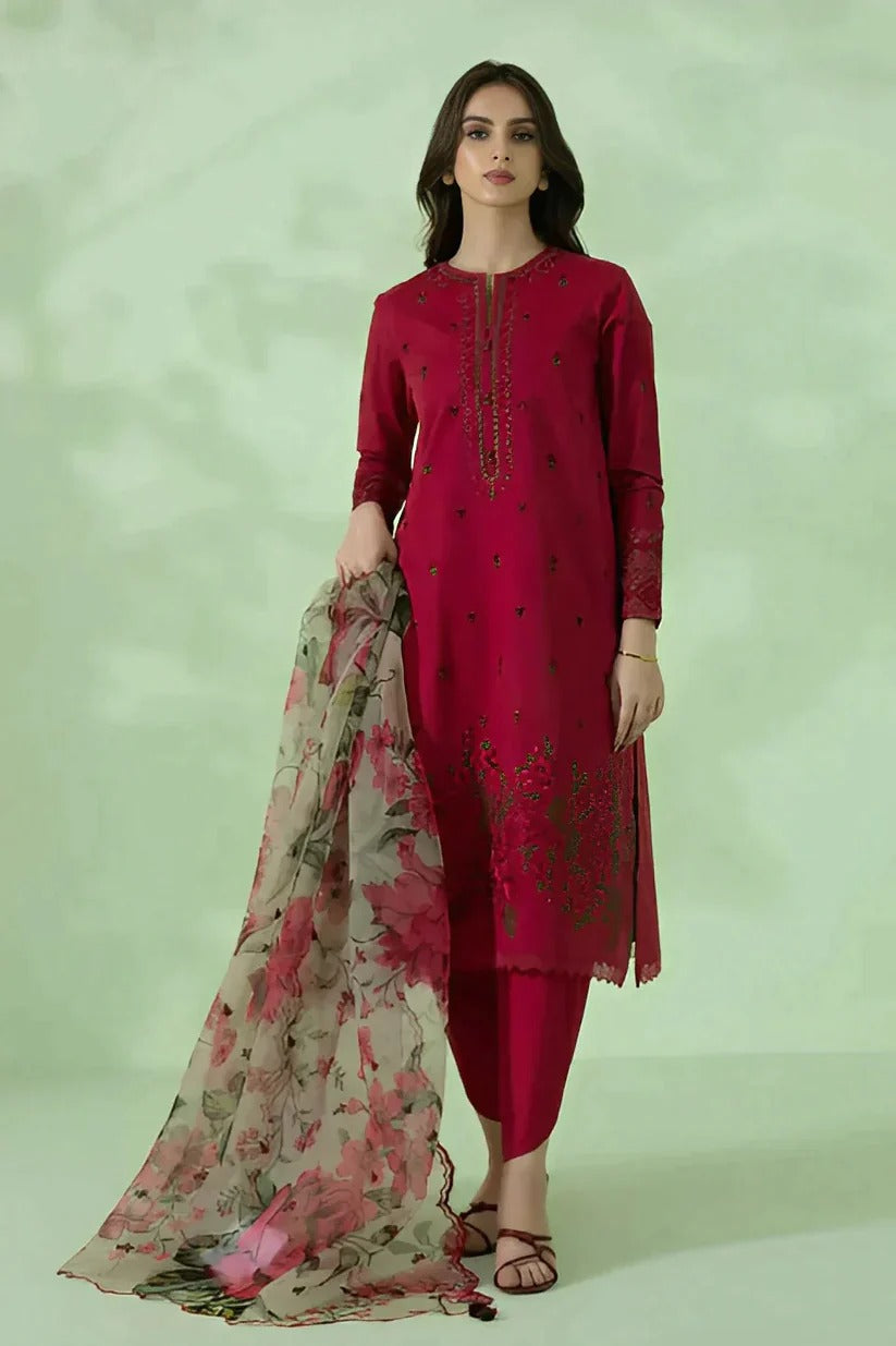 Laam Libaas 3Pcs Embroidered Lawn -677 FJ