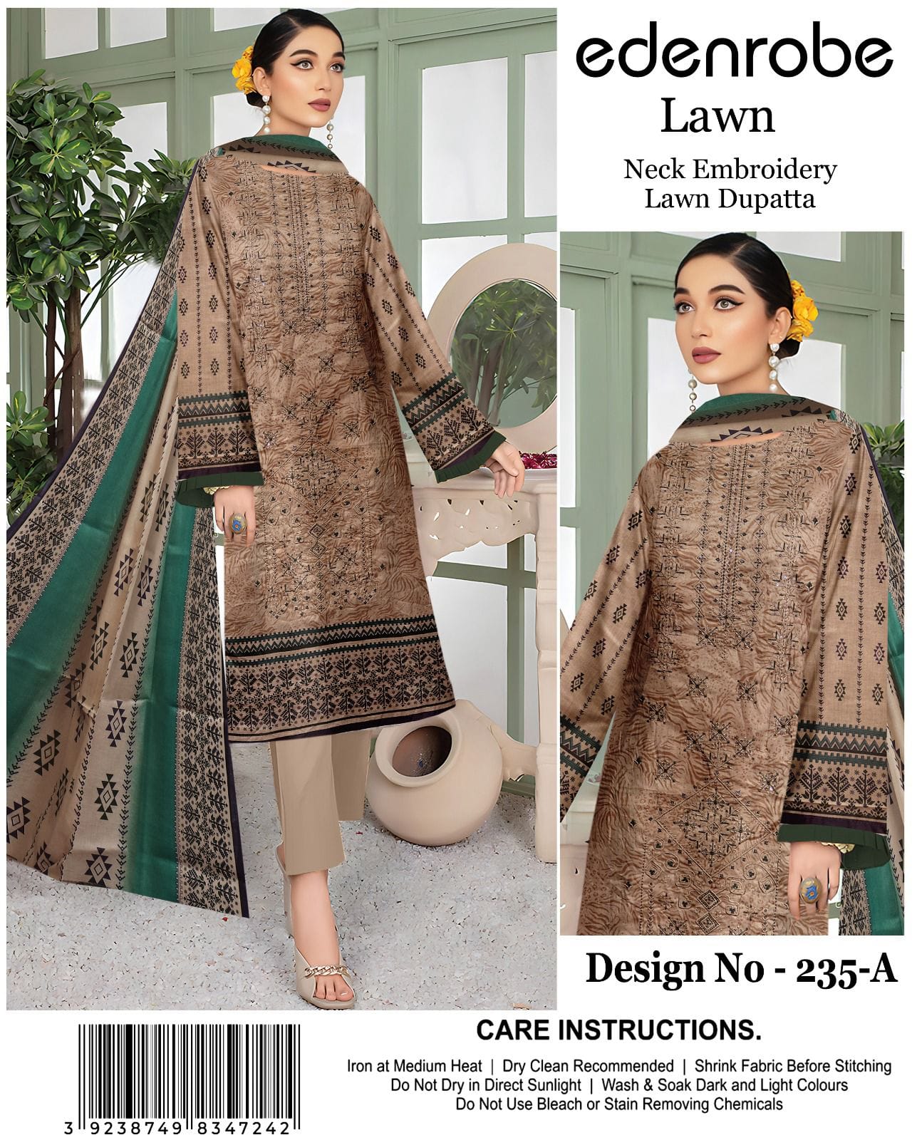 Edenrobe Digital Printed Lawn D 235 A,B FJ