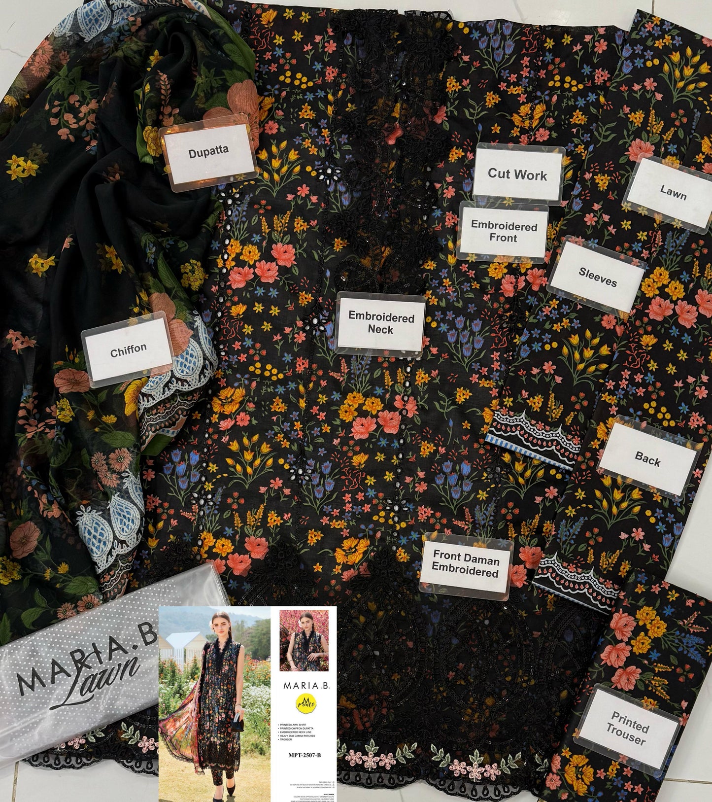 MARIA.B Lawn Chiffon MPT-2507A,B ST