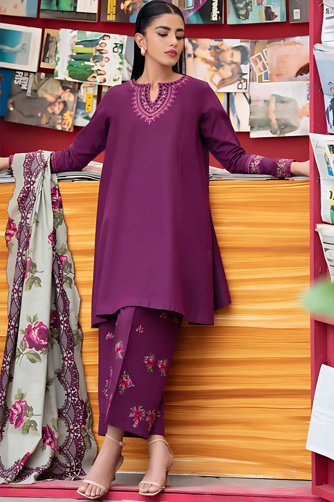 Maria.B 3Pcs Embroidered Lawn DF 1818 FJ