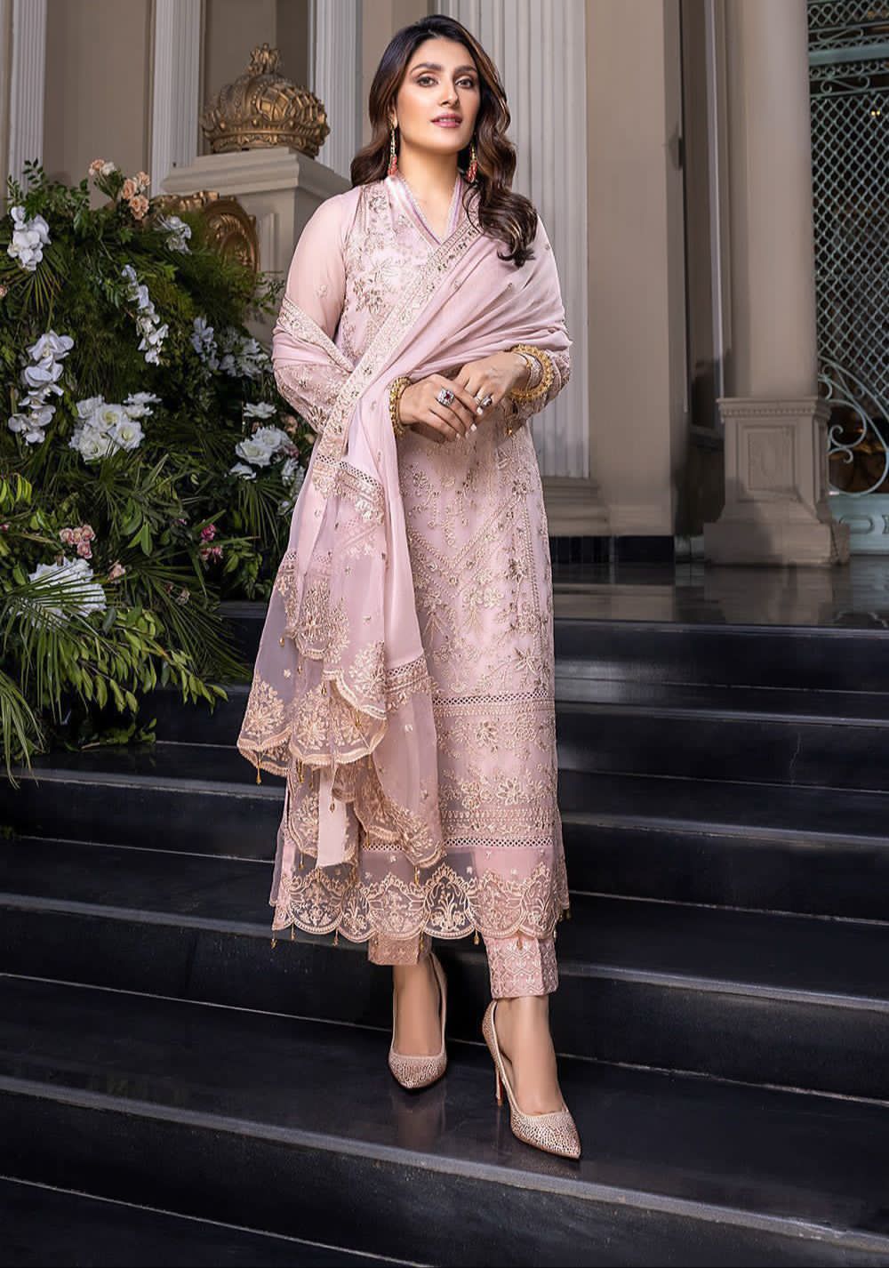 AZURE EXCLUSIVE Full Embroidered Chiffon 10498 ST