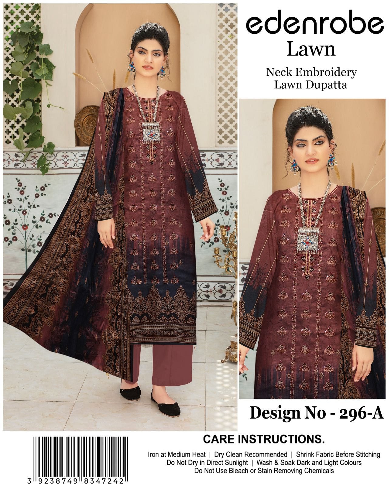 Edenrobe Digital Printed Lawn D 296 A,B FJ