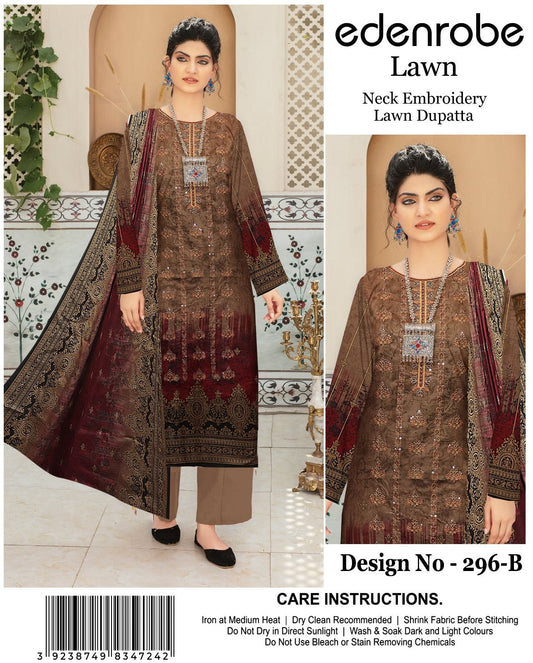 Edenrobe Digital Printed Lawn D 296 A,B FJ