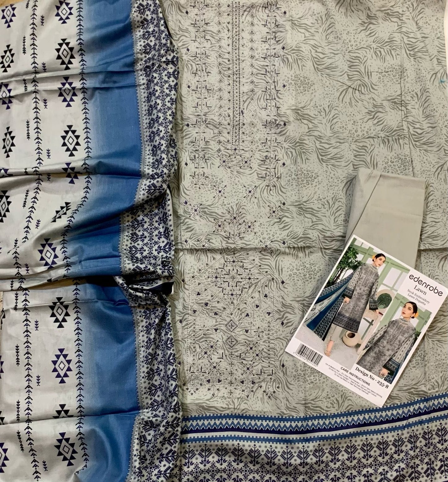 Edenrobe Digital Printed Lawn D 235 A,B FJ