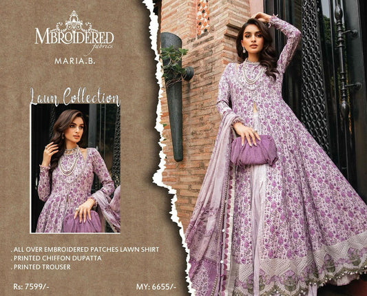 Maria B 3 Piece Unstitched Printed Suit MPT-2207-B FJ